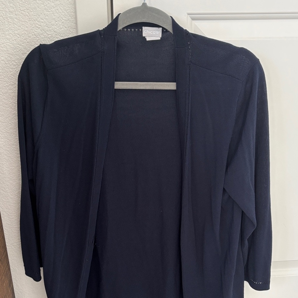 Chico's Midnight Blue Open Cardigan